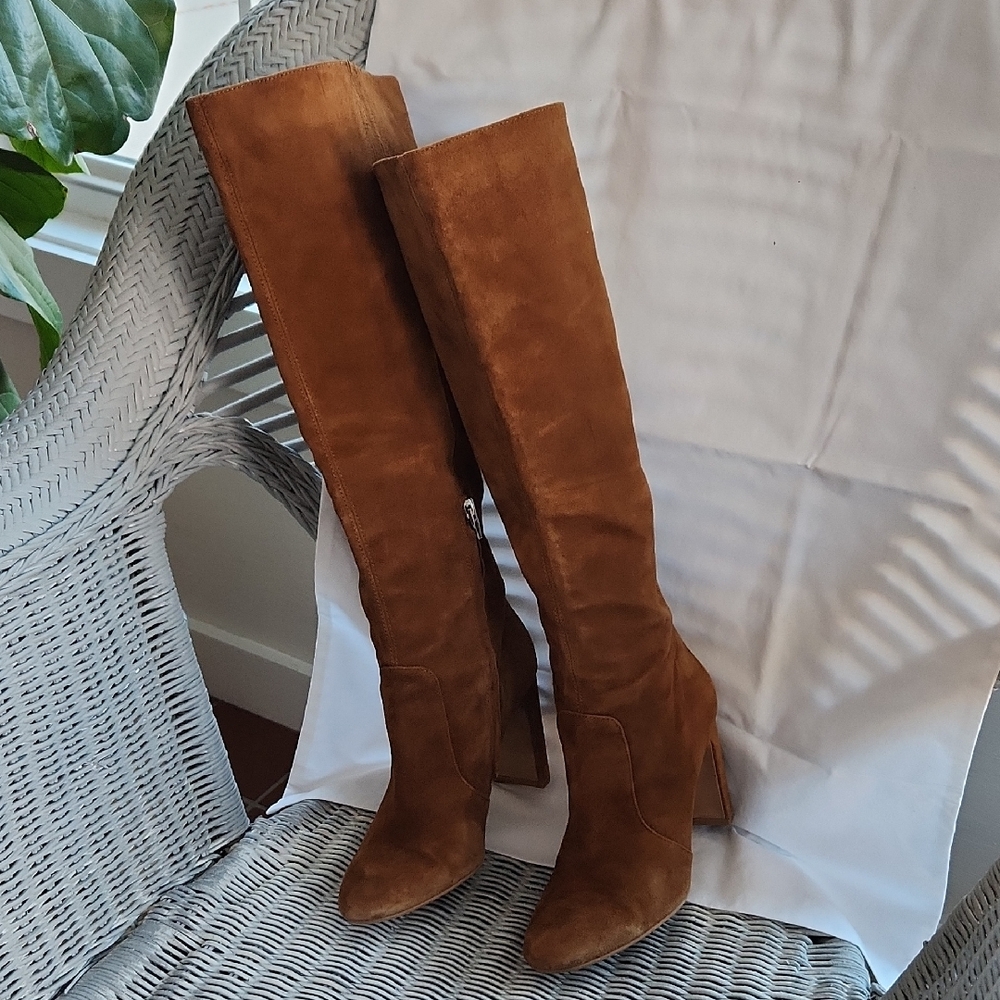 Dolce Vita Tall Saddle Brown Suede Heeled Boots